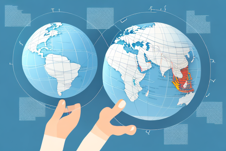 Two or more countries with a globe between them