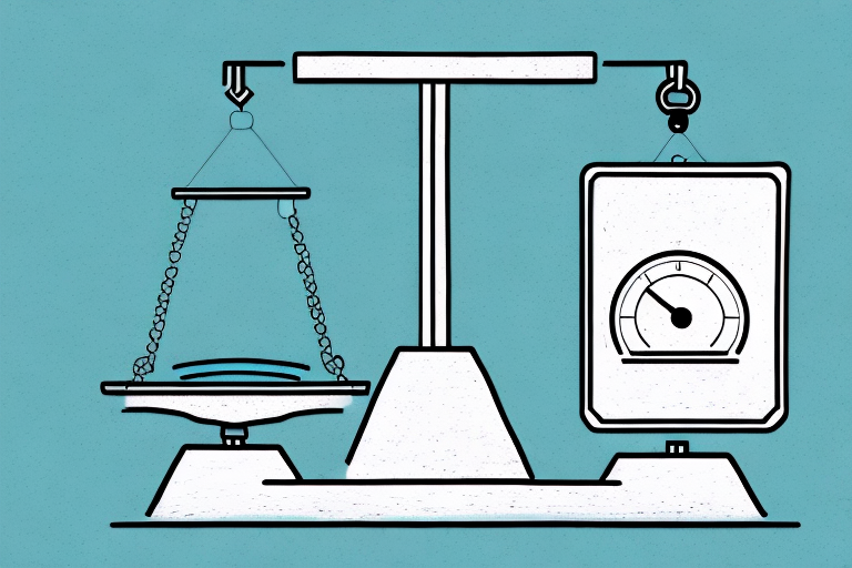 Two different types of goods being weighed on a scale