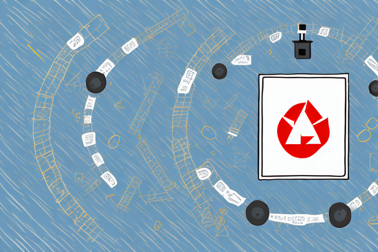 A hazardous materials container with safety symbols and labels