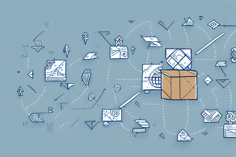 A supply chain with arrows and boxes to represent the flow of goods from a franchisor to an approved supplier