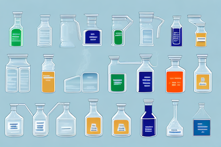 A variety of different chemical containers