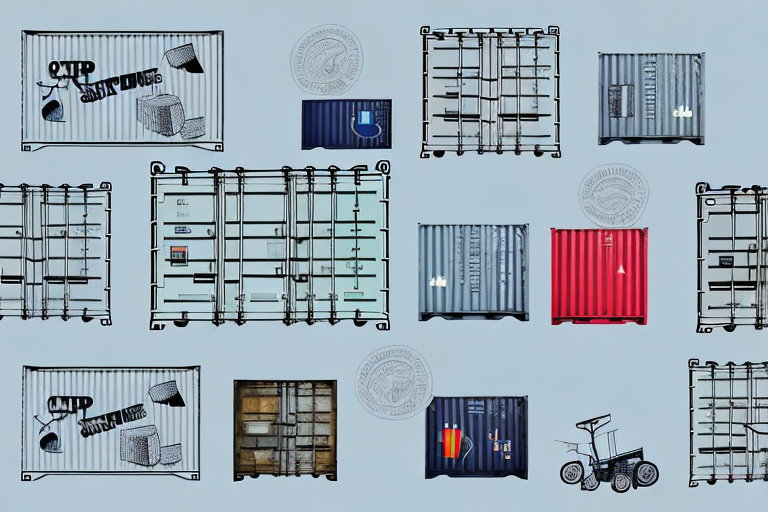 A shipping container with a variety of items inside