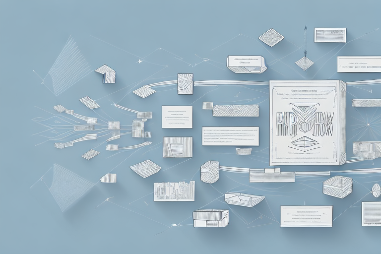 A complex system of boxes and arrows to represent the process of import classification