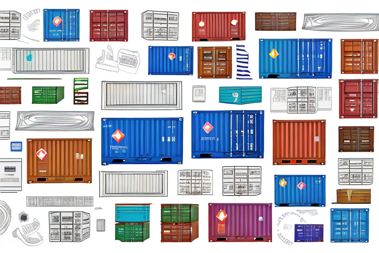 A cargo container with a variety of items inside