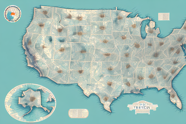 A map with a route marked out to represent navigating import licensing