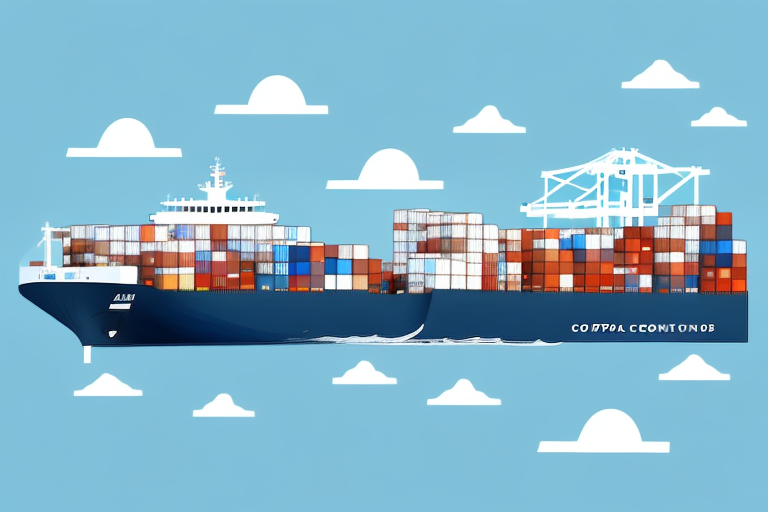 A container ship loaded with cargo containers