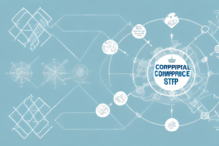 A map with arrows and symbols indicating the different steps of the import compliance process