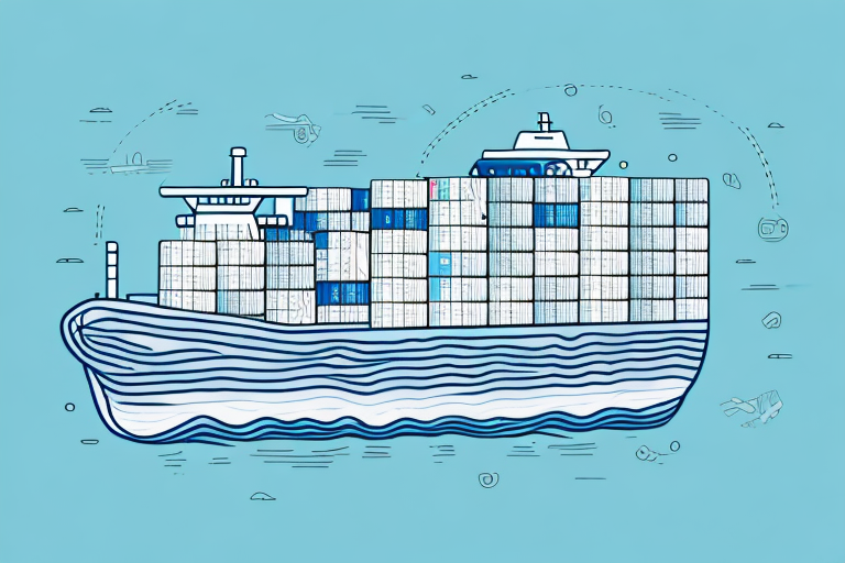 A cargo ship with a container of goods