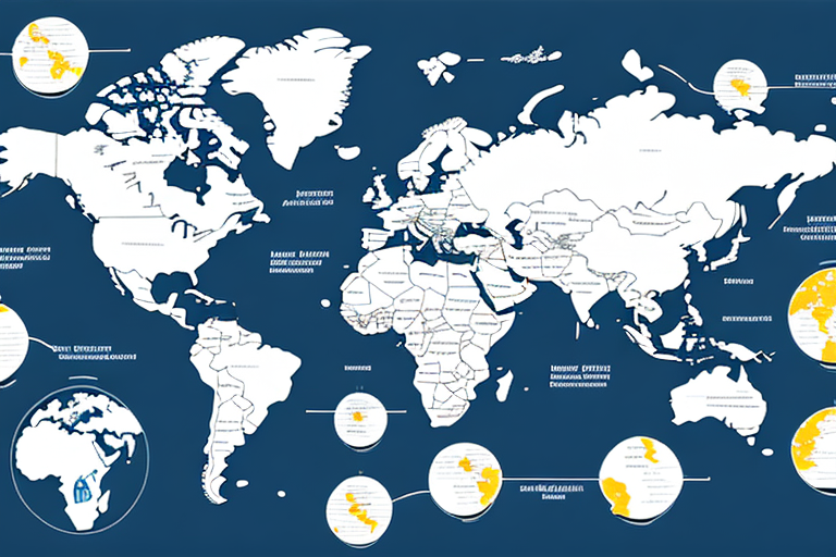 A map showing the countries involved in a free trade agreement