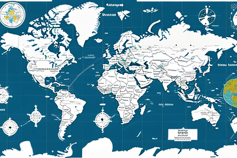 A map of the world with a highlighted area showing the geographical scope of the office of foreign assets control (ofac)