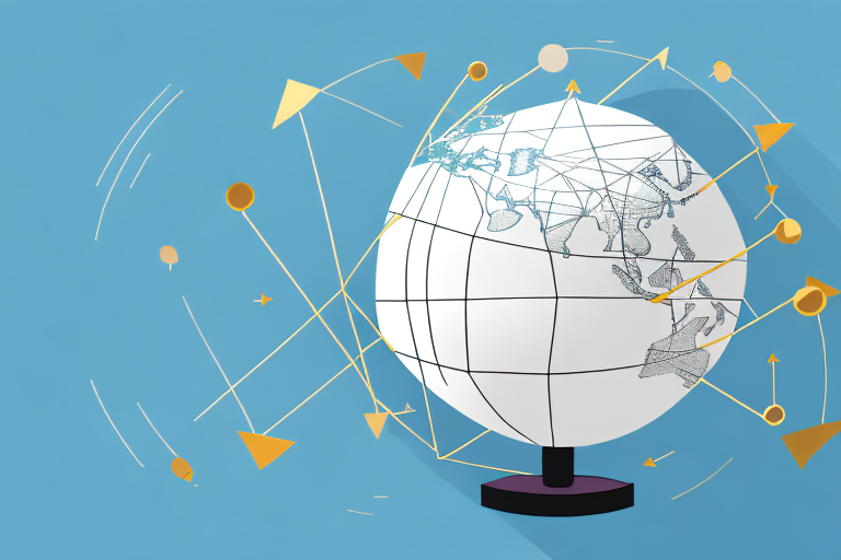 A globe with arrows pointing outward to represent the concept of exporting