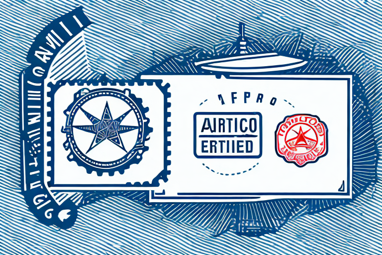 A cargo container with a badge or stamp indicating it is an aeo-certified shipment