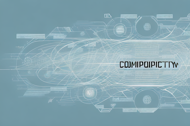 A computer system with arrows representing the flow of information between different components