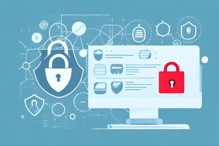 A computer with a lock icon to represent the security measures needed for cmmc compliance