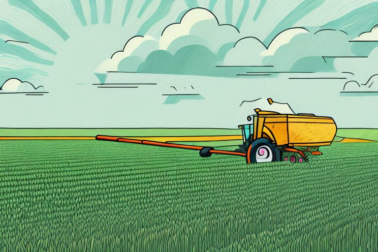 A farmer harvesting a crop in a field