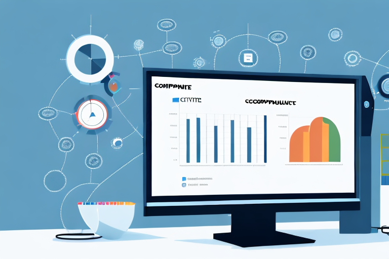 A computer monitor displaying a compliance program dashboard