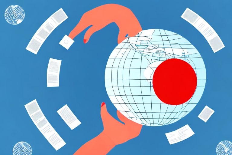 A globe with a red circle around a specific region to illustrate the concept of a sanctions list