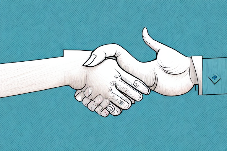 A handshake between two hands