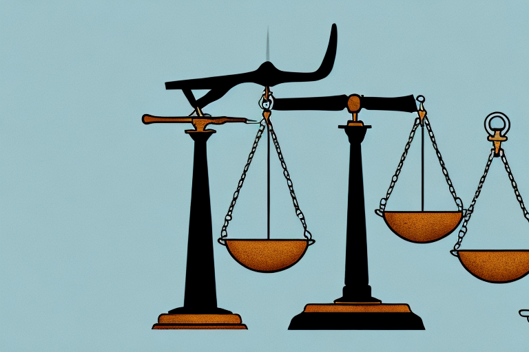 A gavel and scales of justice to represent the concept of criminal penalties