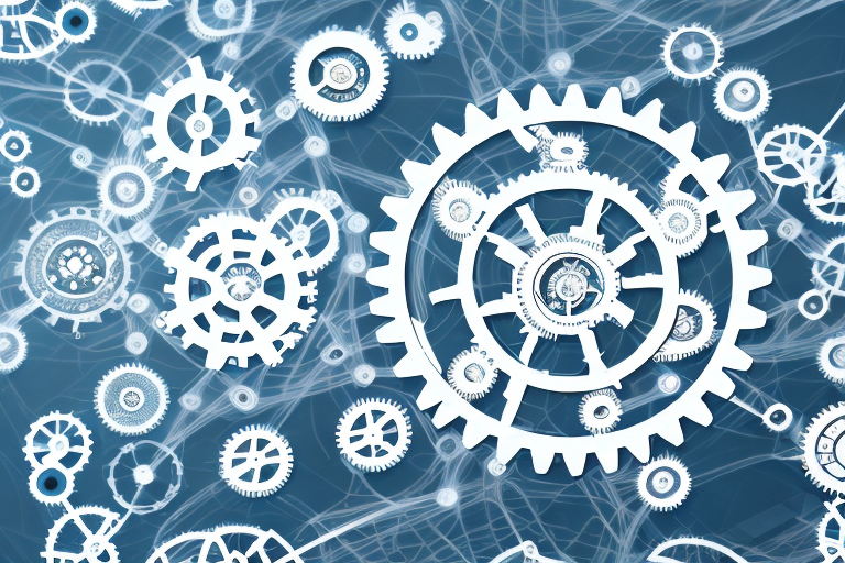 A complex network of interconnected gears and cogs