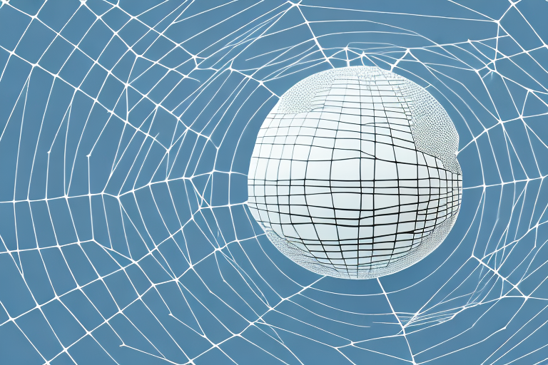 A globe with a web of lines connecting different countries