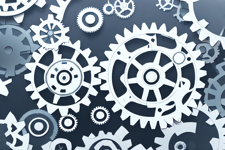 A complex system of gears and cogs that represent the adaptability and resilience of a sanctions compliance program