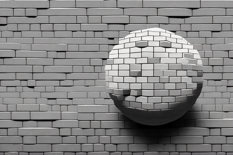 A globe with a wall of bricks surrounding it