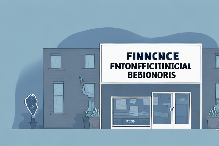 A building with a sign outside that says "designated non-financial businesses and professions" and another building with a sign outside that says "financial institutions"