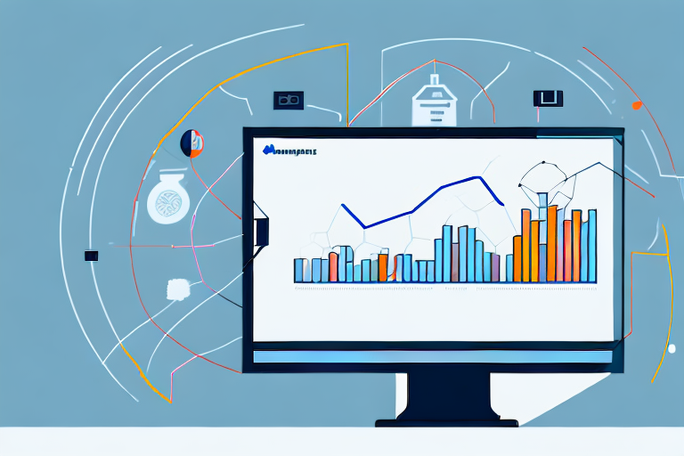 A computer monitor with a graph or chart showing suspicious activity