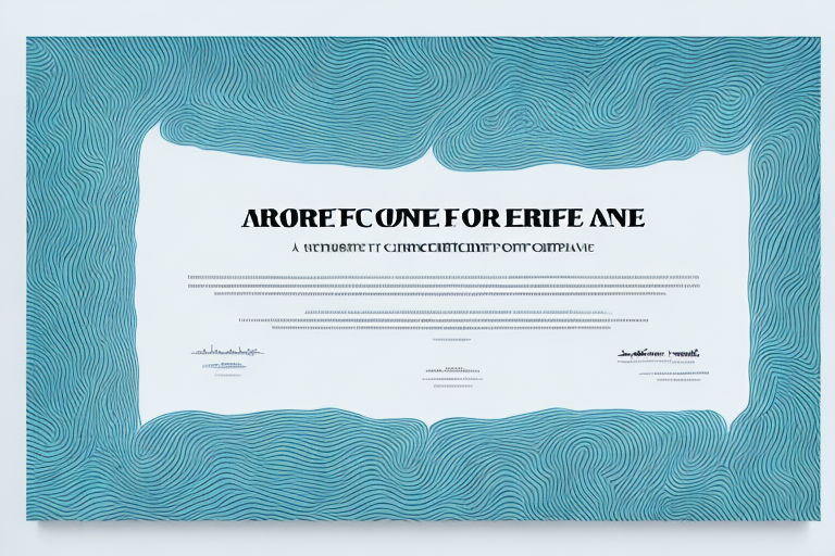 A share certificate with a blank space for a name