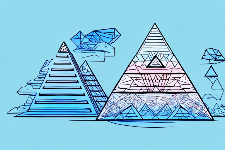 A pyramid with a series of steps