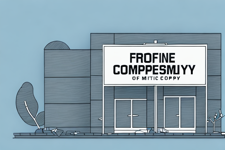 A building with a sign on the front that reads "front company"