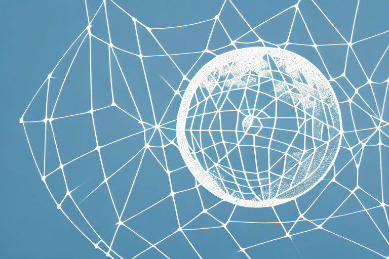 A globe with a web of interconnected lines to represent the global nature of cross-border transactions