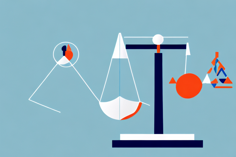 A scale balancing two abstract shapes