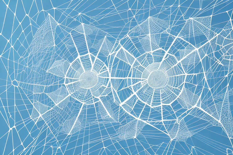 A complex web of interconnected lines and shapes