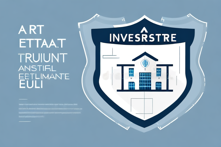 A real estate investment trust building with a compliance shield in front of it