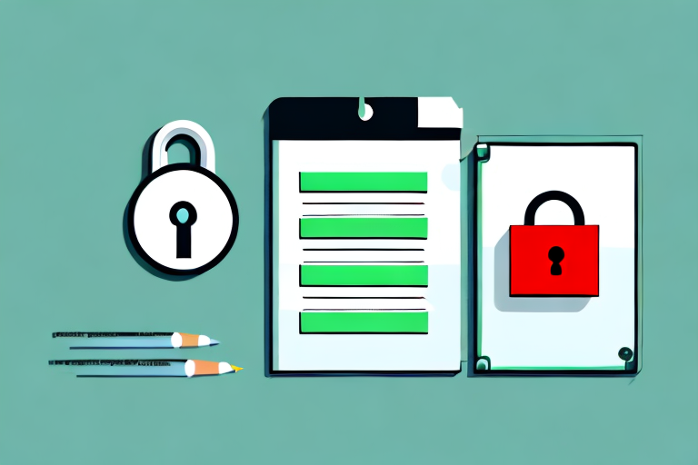 A checklist with a padlock and a green tick to represent the security and success of an aml compliance process