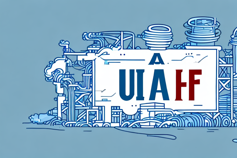 A factory with a large banner reading "uflpa" in the foreground