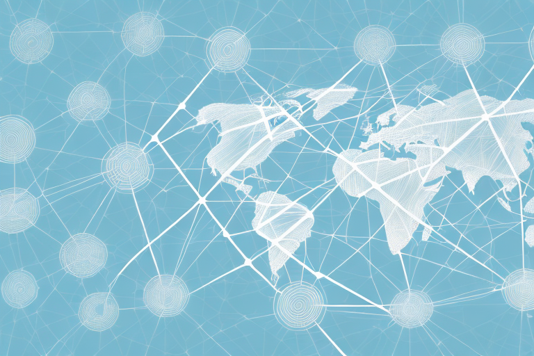 A complex network of international trade routes