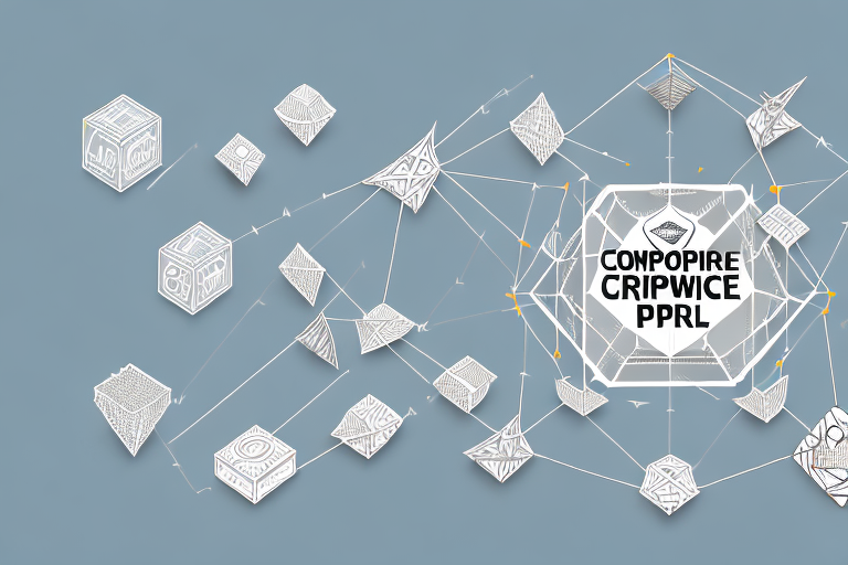 A complex network of arrows and boxes representing the different elements of an export compliance plan