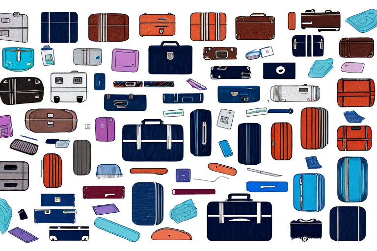 A suitcase full of counterfeit goods