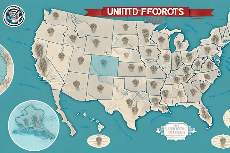 A map of the united states with arrows pointing to various ports of entry