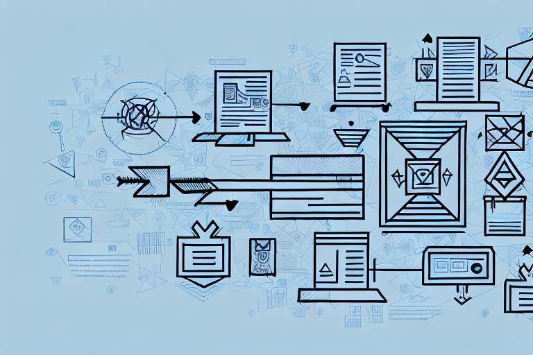 A complex system of boxes and arrows representing the process of building and maintaining an import compliance plan