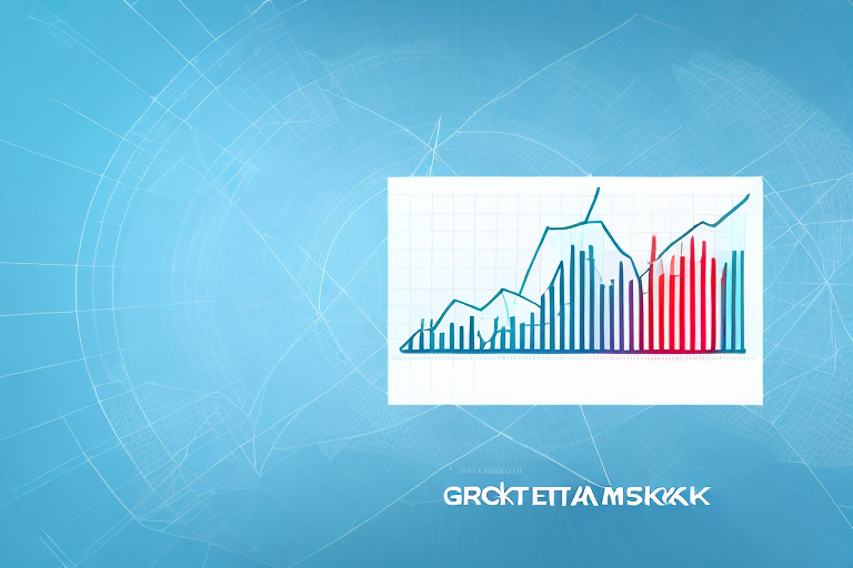 A stock market graph with an upward trend