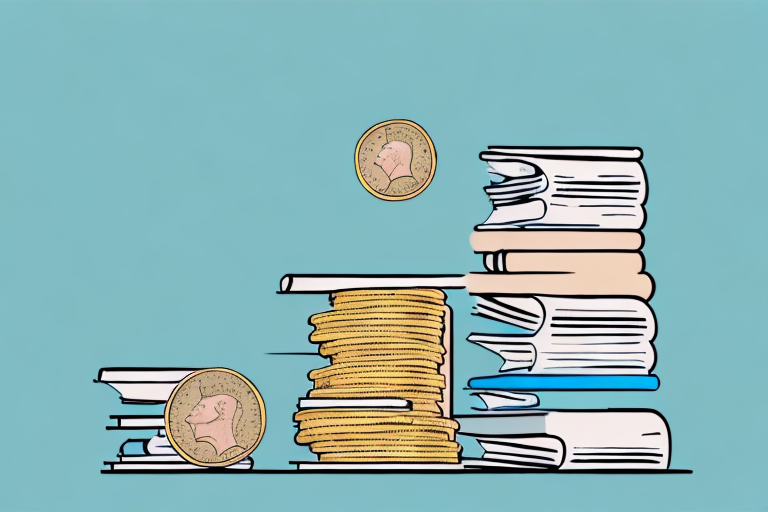 A stack of books and a stack of coins