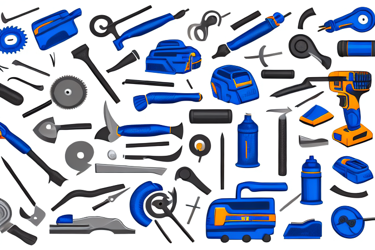 A variety of equipment rental items