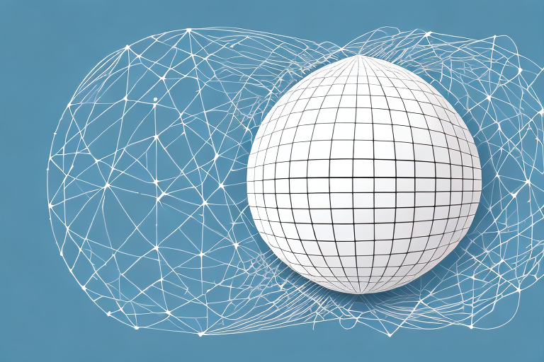 A globe with a network of lines connecting different countries