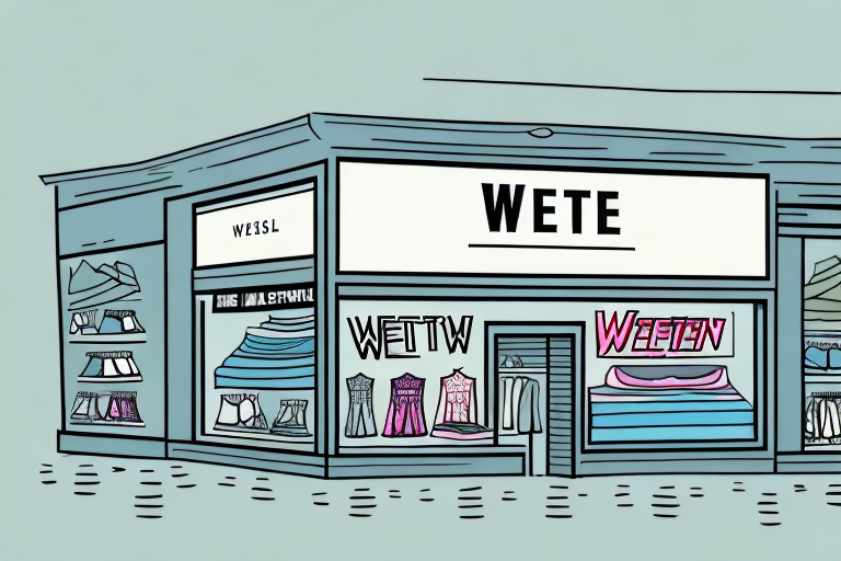 A clothing store with a sign that reads "wet seal" in the foreground