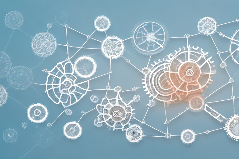 A support system with a network of interconnected gears