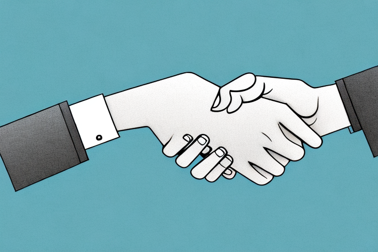 A handshake between two hands